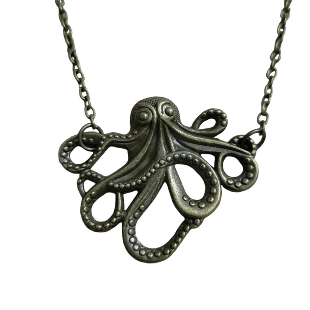 Bronze steampunk octopus necklace